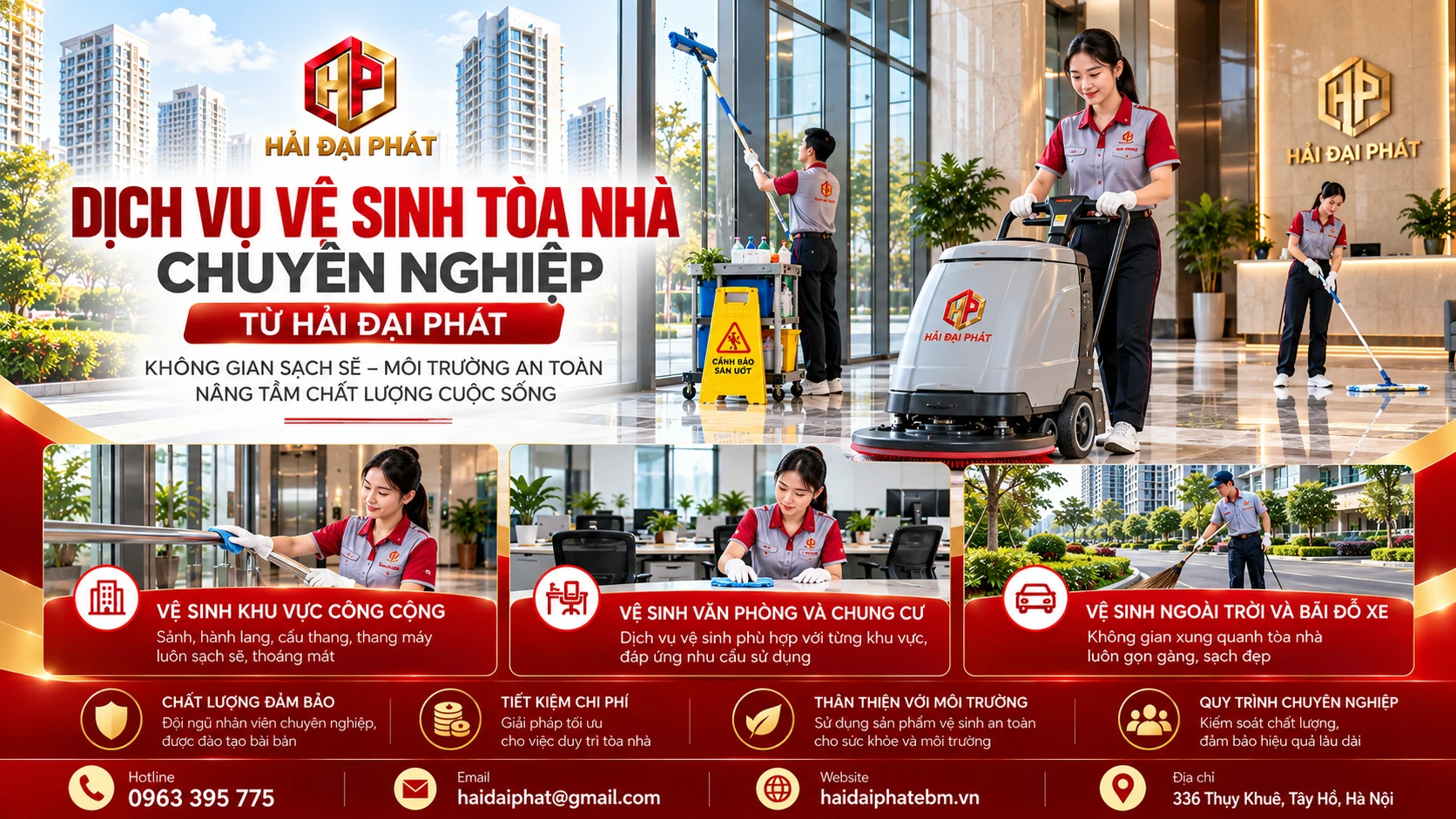 DỊCH VỤ VỆ SINH TÒA NHÀ CHUYÊN NGHIỆP – HẢI ĐẠI PHÁT